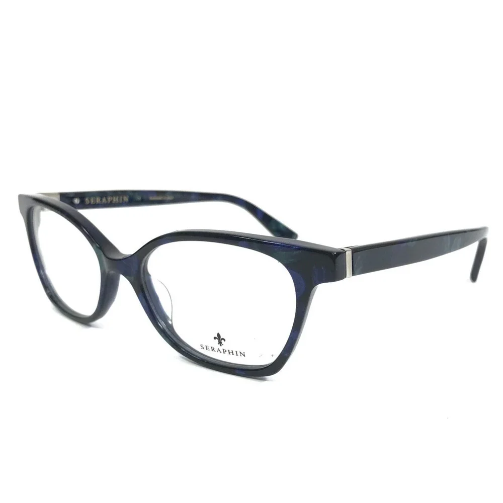 Seraphin Eyeglasses Frames REGENCY/8695 Blue Stone Green Black 52-17-145